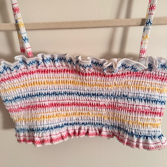 SOLID & STRIPED smocked colorful bikini top - Picture 3 of 4